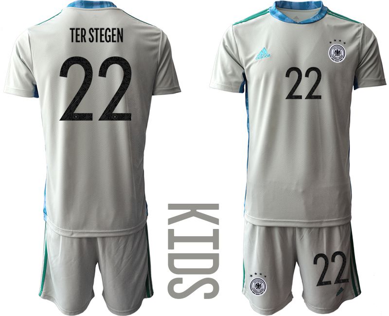 Youth 2021 World Cup National Germany gray goalkeeper #22 Soccer Jerseys